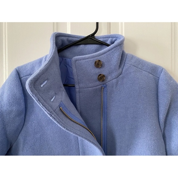 $298 J.Crew Factory Womens Button Neck Dusty Periwinkle Blue City Coat Sz 4 New - Picture 4 of 11